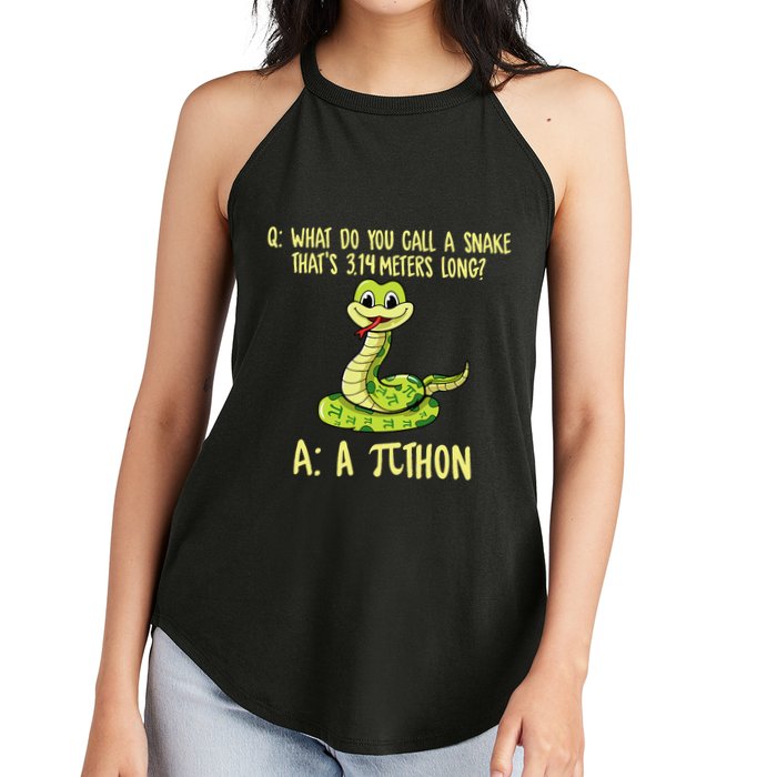 Python Pithon Pi Symbol Funny Pi Day Math Teacher Student .Png Women's Perfect Tri Rocker Tank