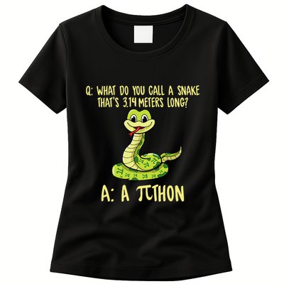 Python Pithon Pi Symbol Funny Pi Day Math Teacher Student .Png Womens T-Shirt