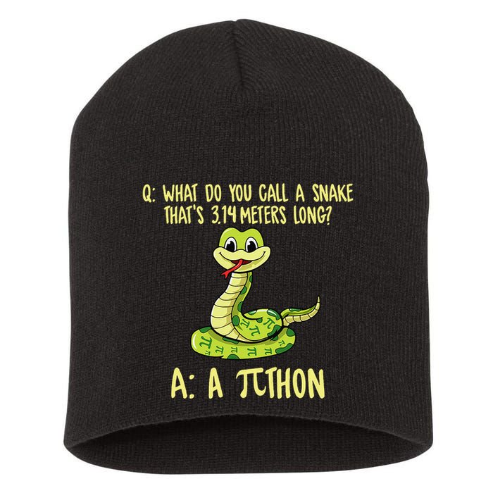Python Pithon Pi Symbol Funny Pi Day Math Teacher Student .Png Short Acrylic Beanie