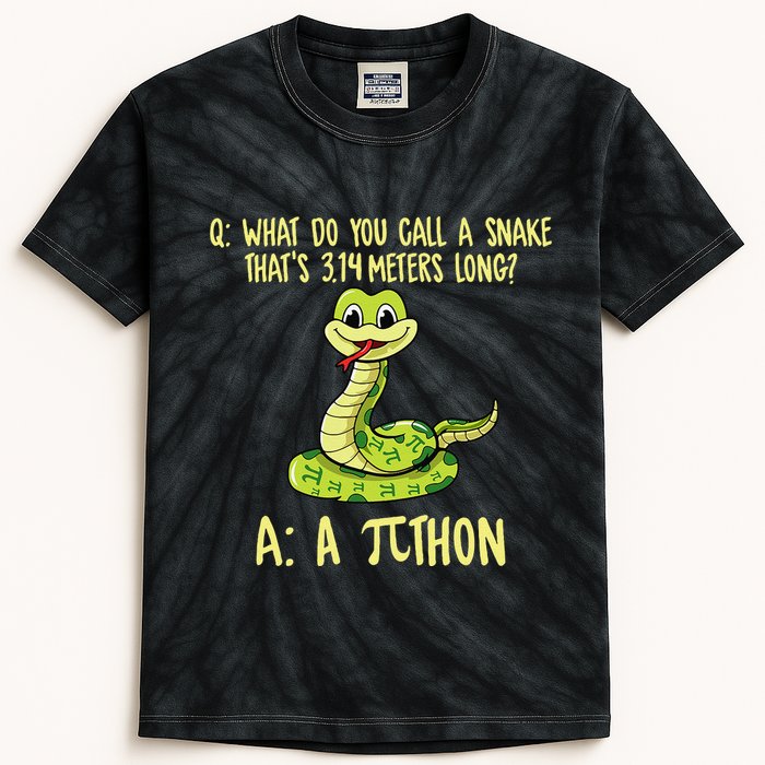 Python Pithon Pi Symbol Funny Pi Day Math Teacher Student .Png Kids Tie-Dye T-Shirt