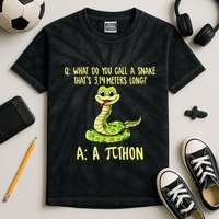 Python Pithon Pi Symbol Funny Pi Day Math Teacher Student .Png Kids Tie-Dye T-Shirt
