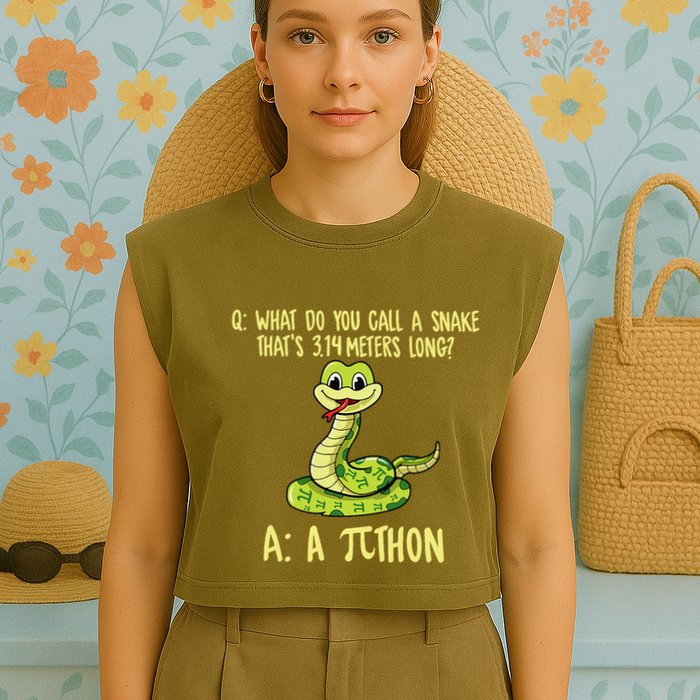Python Pithon Pi Symbol Funny Pi Day Math Teacher Student .Png Garment-Dyed Women's Muscle Tee