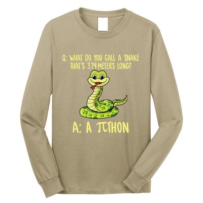 Python Pithon Pi Symbol Funny Pi Day Math Teacher Student .Png Long Sleeve Shirt