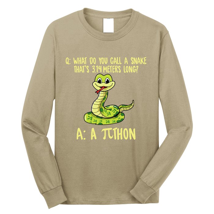 Python Pithon Pi Symbol Funny Pi Day Math Teacher Student .Png Long Sleeve Shirt