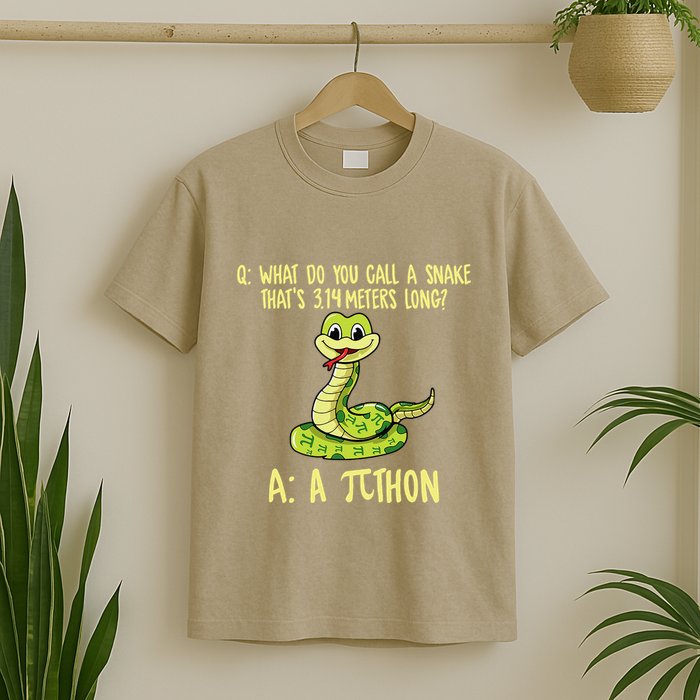 Python Pithon Pi Symbol Funny Pi Day Math Teacher Student .Png T-Shirt