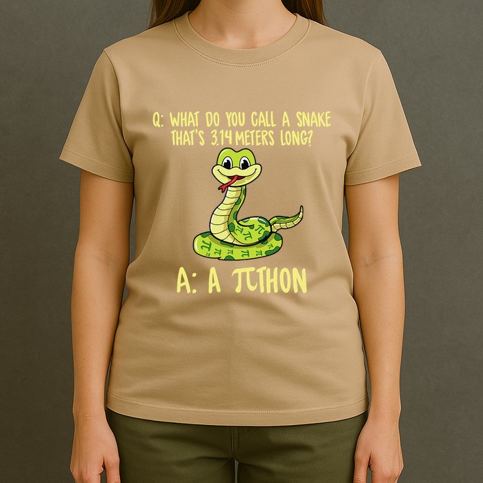 Python Pithon Pi Symbol Funny Pi Day Math Teacher Student .Png T-Shirt