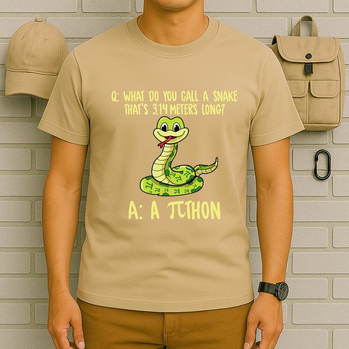 Python Pithon Pi Symbol Funny Pi Day Math Teacher Student .Png T-Shirt