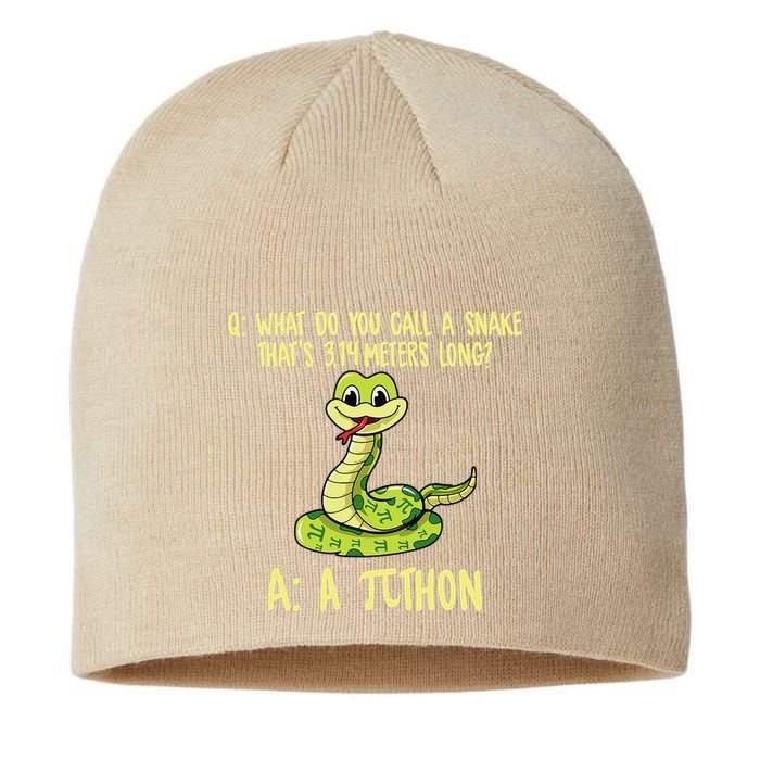 Python Pithon Pi Symbol Funny Pi Day Math Teacher Student .Png Sustainable Beanie