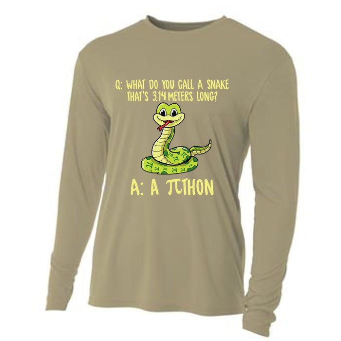 Python Pithon Pi Symbol Funny Pi Day Math Teacher Student .Png Cooling Performance Long Sleeve Crew