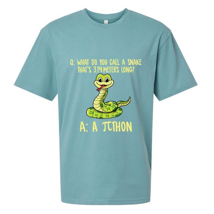 Python Pithon Pi Symbol Funny Pi Day Math Teacher Student .Png Sueded Cloud Jersey T-Shirt