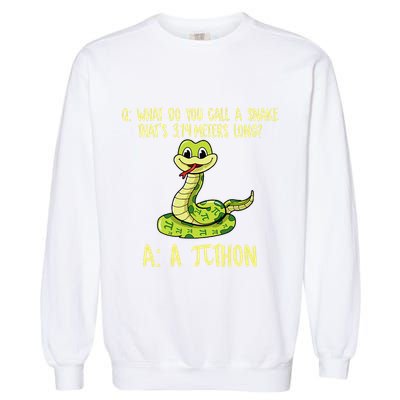 Python Pithon Pi Symbol Funny Pi Day Math Teacher Student .Png Garment-Dyed Sweatshirt