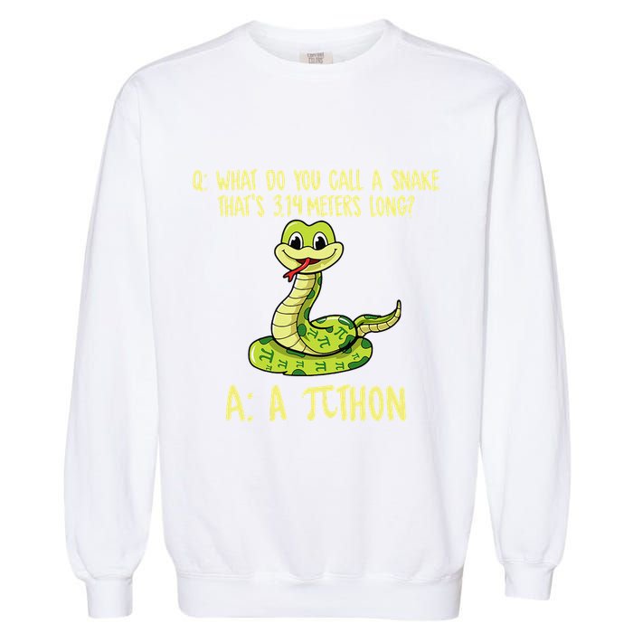 Python Pithon Pi Symbol Funny Pi Day Math Teacher Student .Png Garment-Dyed Sweatshirt