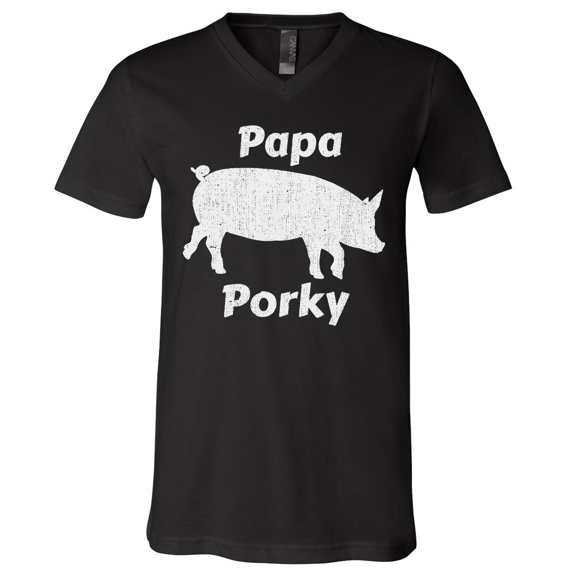 Papa Porky Pig Daddy Father Hog Pork V-Neck T-Shirt