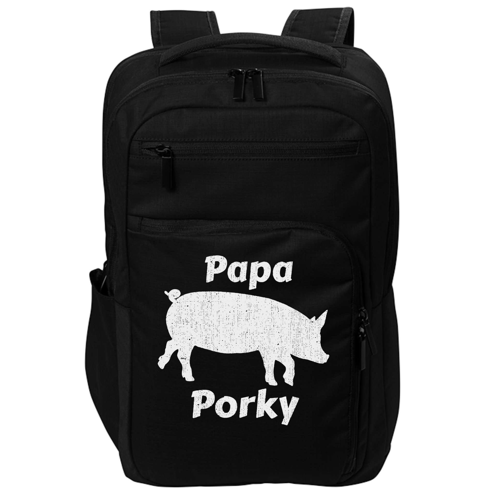 Papa Porky Pig Daddy Father Hog Pork Impact Tech Backpack