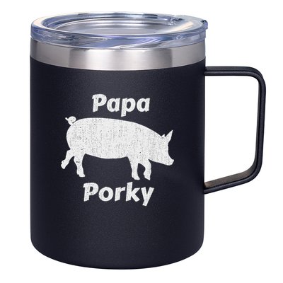 Papa Porky Pig Daddy Father Hog Pork 12oz Stainless Steel Coffee Mug