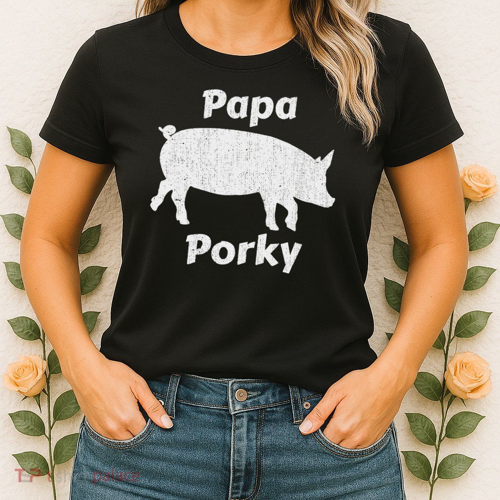 Papa Porky Pig Daddy Father Hog Pork Womens T-Shirt