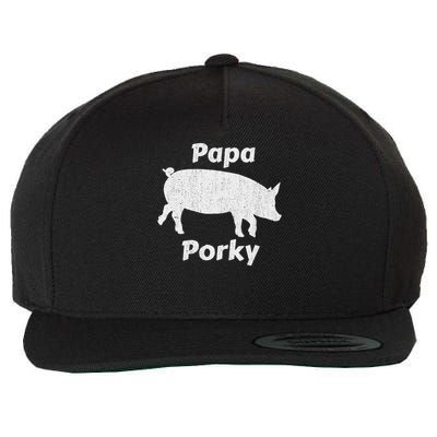 Papa Porky Pig Daddy Father Hog Pork Wool Snapback Cap
