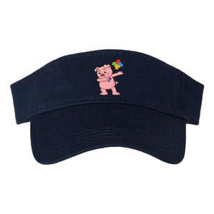 Piggy Puzzle Piece Autism Awarenesss Dab Valucap Bio-Washed Visor