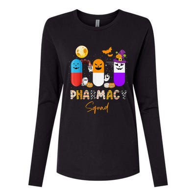 Pills Pharmacy Pharmacist Squad Funny Halloween Womens Cotton Relaxed Long Sleeve T-Shirt