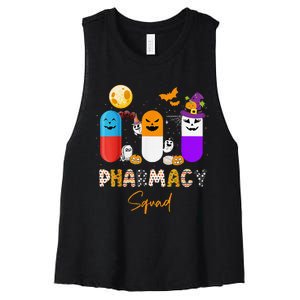 Pills Pharmacy Pharmacist Squad Funny Halloween Women's Racerback Cropped Tank