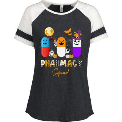 Pills Pharmacy Pharmacist Squad Funny Halloween Enza Ladies Jersey Colorblock Tee