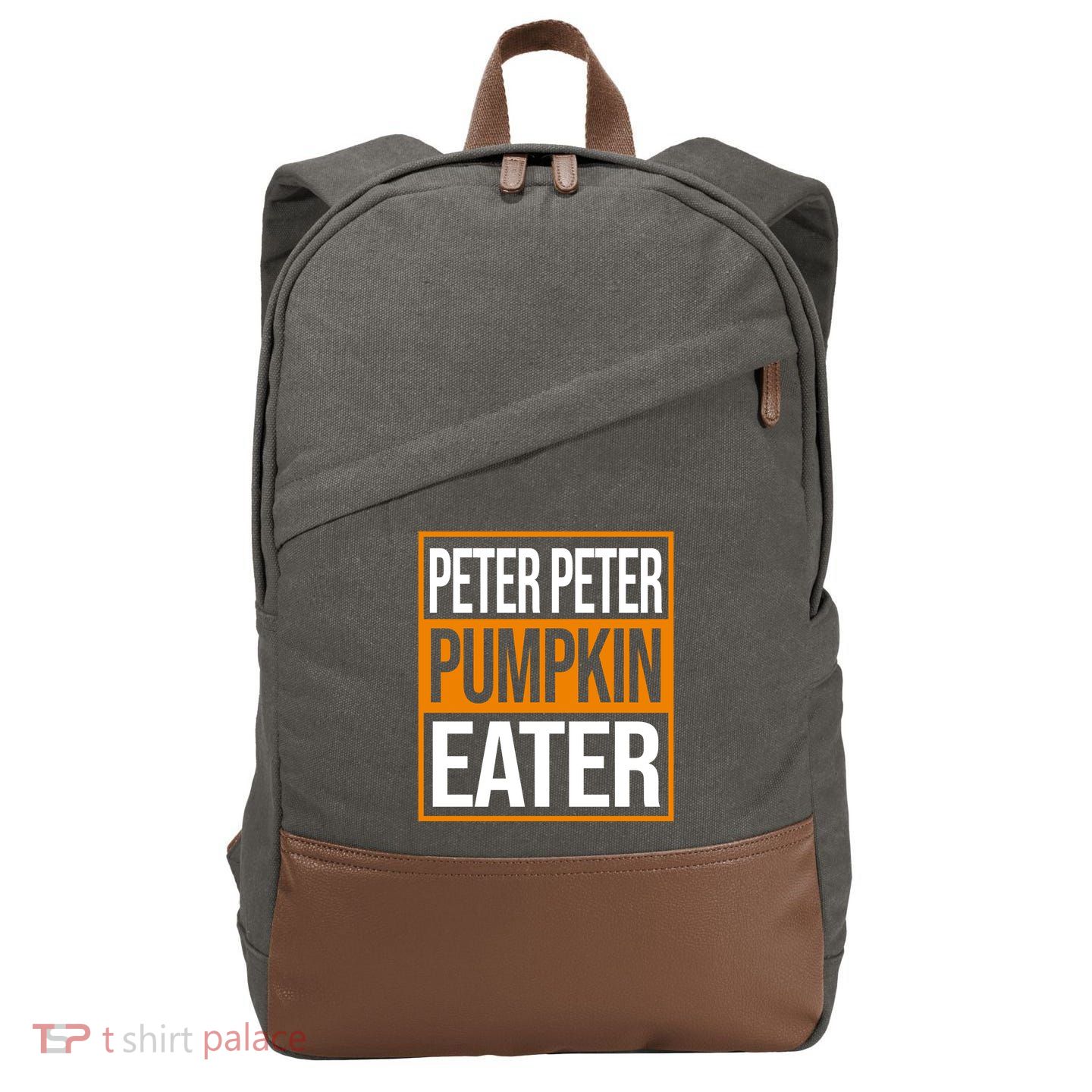 Peter Peter Pumpkin Eater Halloween Cotton Canvas Backpack