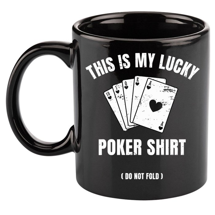 Poker Player Poker Cards Game Luck 11oz C Handle Ceramic Mug