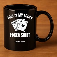 Poker Player Poker Cards Game Luck 11oz C Handle Ceramic Mug