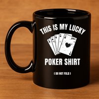 Poker Player Poker Cards Game Luck 11oz C Handle Ceramic Mug