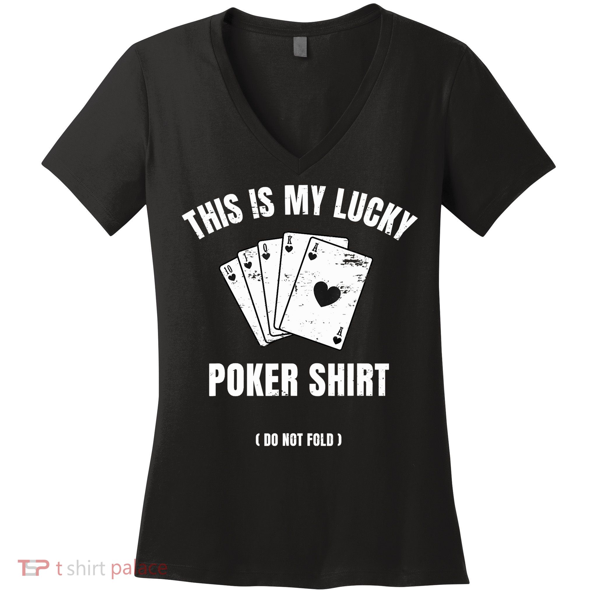 Poker Player Poker Cards Game Luck Women's V-Neck T-Shirt