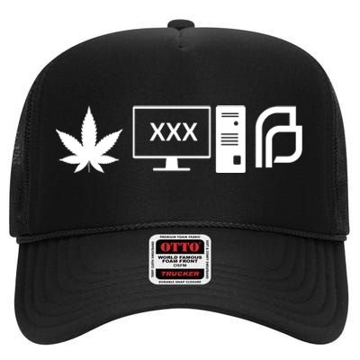 Pot Porn Planned Parenthood  Pot Leaf Funny Political Gift For High Crown Mesh Back Trucker Hat