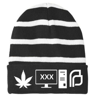 Pot Porn Planned Parenthood  Pot Leaf Funny Political Gift For Striped Beanie with Solid Band