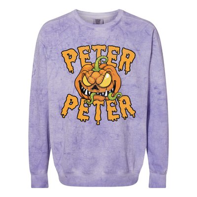 Peter Peter Pumpkin Eater Halloween Gift Colorblast Crewneck Sweatshirt