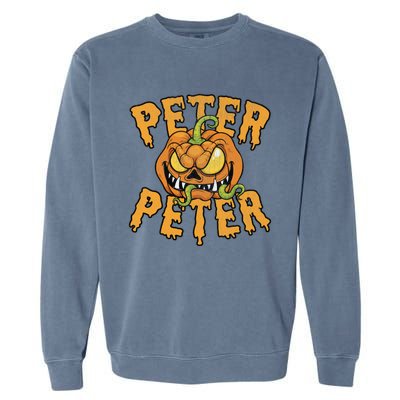 Peter Peter Pumpkin Eater Halloween Gift Garment-Dyed Sweatshirt