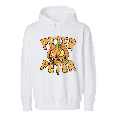 Peter Peter Pumpkin Eater Halloween Gift Garment-Dyed Fleece Hoodie