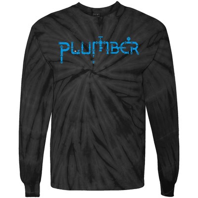 Plumbing Plumber Tie-Dye Long Sleeve Shirt