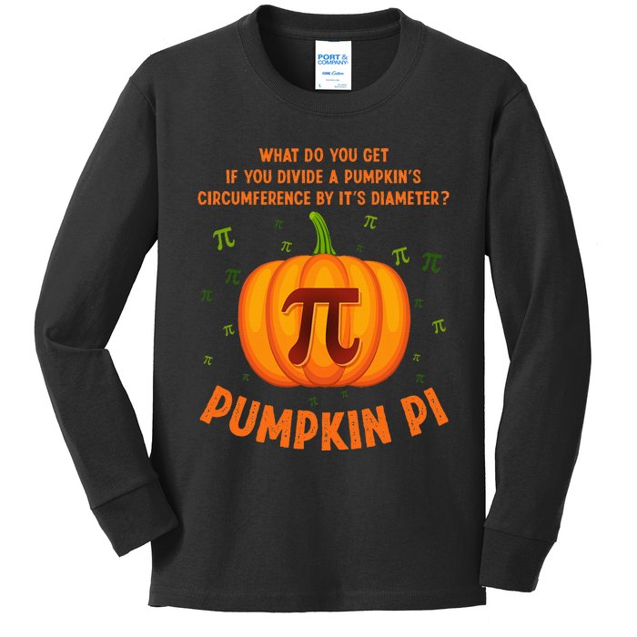 Pumpkin Pie Pi Math Teacher Funny Halloween Adult Kids Long Sleeve Shirt