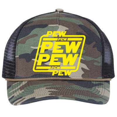 Pew Pew Pew Pew Retro Rope Trucker Hat Cap