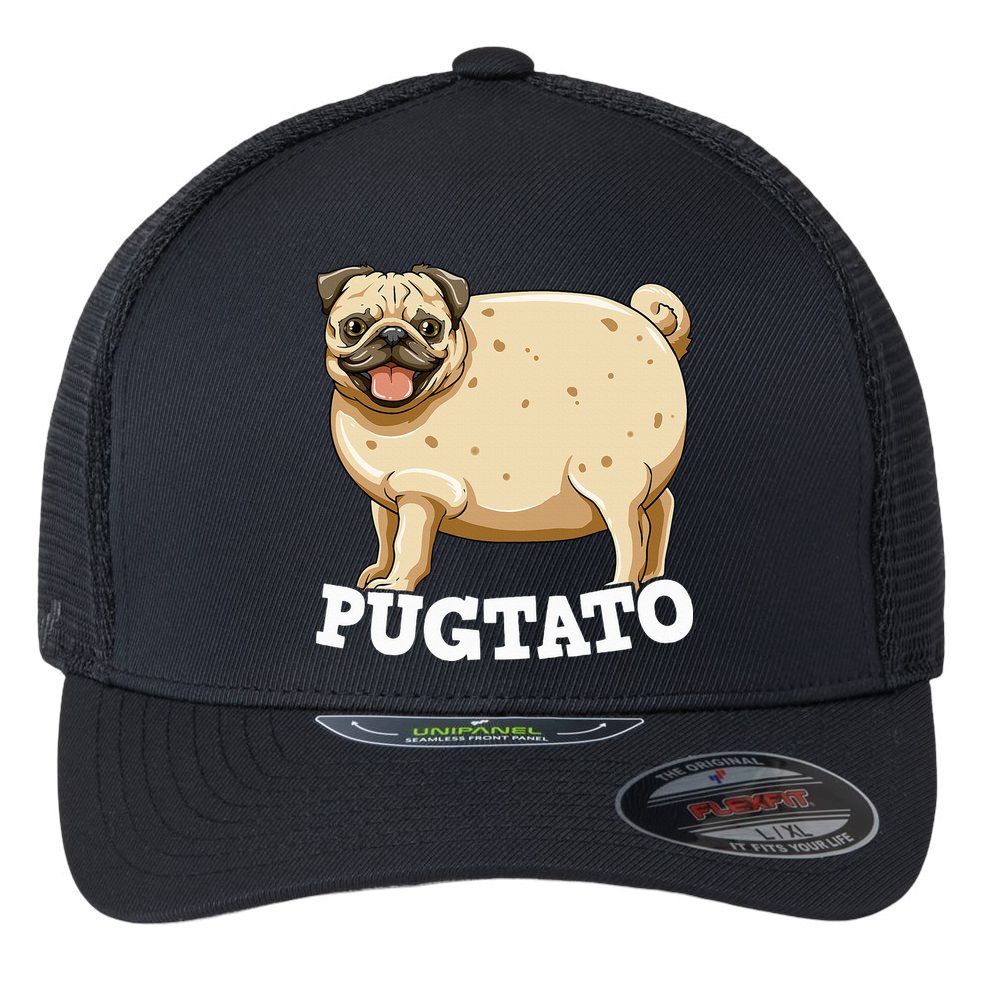 Pugtato Pug Potato Pug Lovers Flexfit Unipanel Trucker Cap
