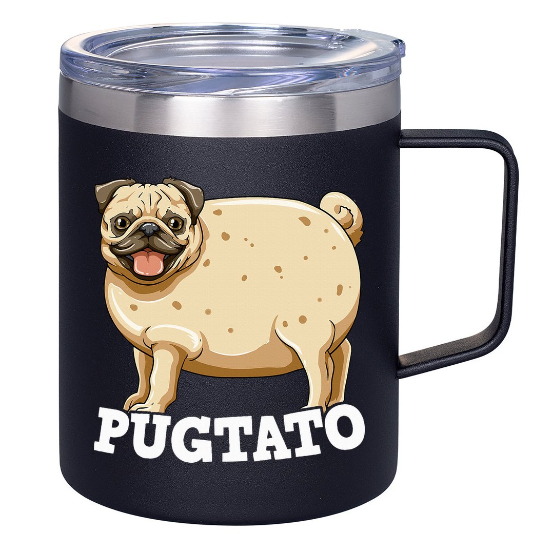 Pugtato Pug Potato Pug Lovers 12oz Stainless Steel Coffee Mug