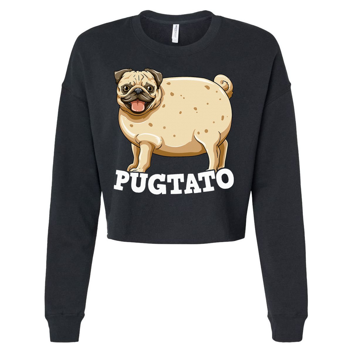 Pugtato Pug Potato Pug Lovers Cropped Pullover Crew