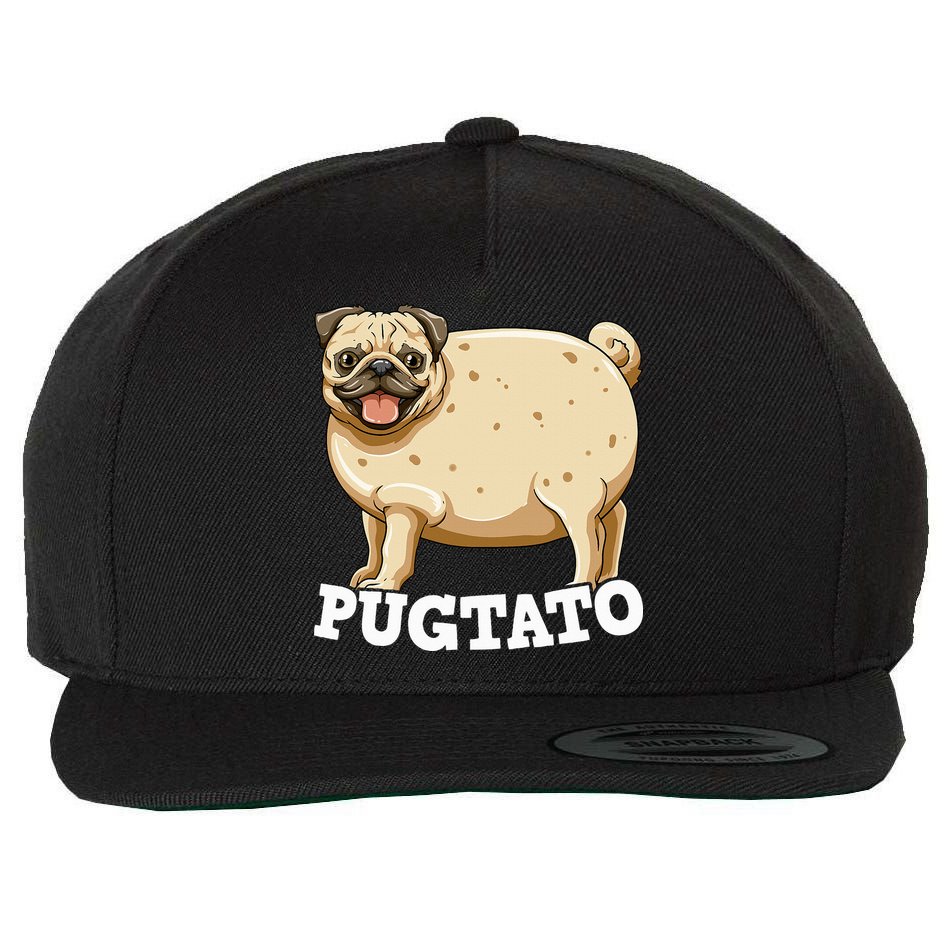 Pugtato Pug Potato Pug Lovers Wool Snapback Cap