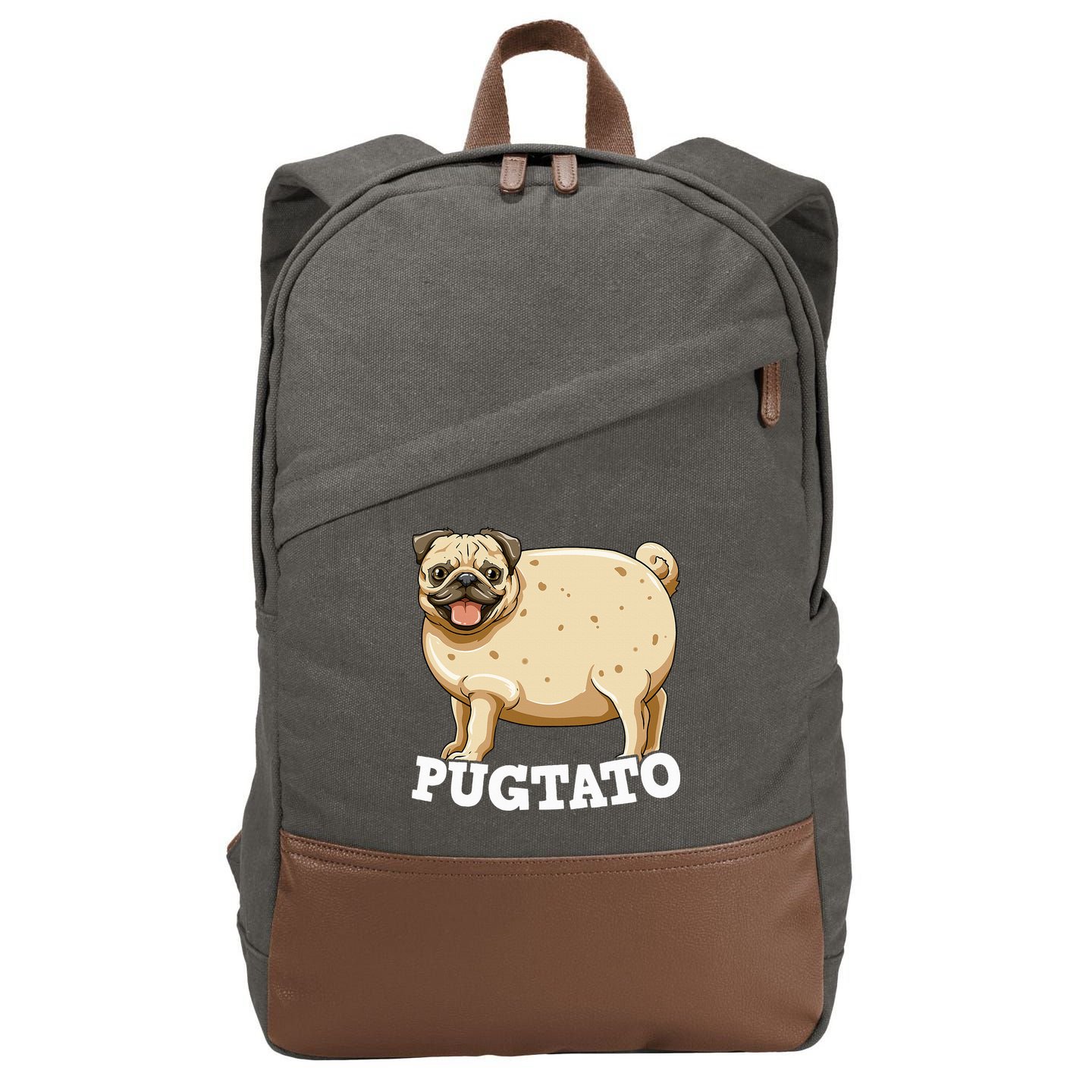 Pugtato Pug Potato Pug Lovers Cotton Canvas Backpack