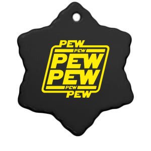 Pew Pew Pew Ceramic Star Ornament