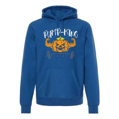 PumpKing Pumpkin Pun Halloween Costume Gym Weightlifting Premium Hoodie