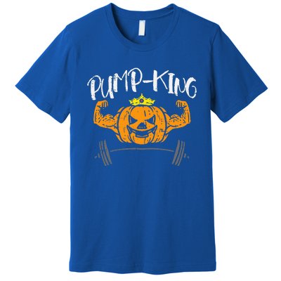 PumpKing Pumpkin Pun Halloween Costume Gym Weightlifting Premium T-Shirt