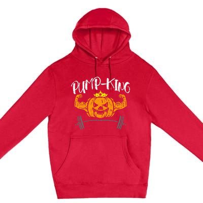 PumpKing Pumpkin Pun Halloween Costume Gym Weightlifting Premium Pullover Hoodie