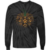 Pet Paw Print Pumpkin Tie-Dye Long Sleeve Shirt