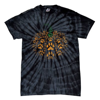 Pet Paw Print Pumpkin Tie-Dye T-Shirt