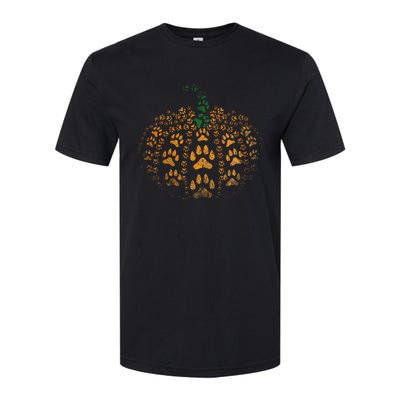 Pet Paw Print Pumpkin Softstyle CVC T-Shirt